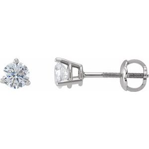 Lab-Grown Diamond Round 3-Prong Stud Earrings