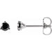 Ladies Natural Black Diamond Earrings (Opaque, Black) — 14K White Gold