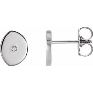 Ladies Natural Diamond Gibbous Moon Phase Earring (Si2-Si3, G-H) — Platinum