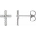 Ladies Natural Diamond Cross Single Earring — Platinum