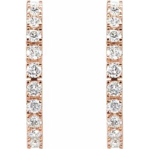 Lab-Grown Diamond Accented Hoop Earrings - Style 797