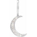 Ladies Natural Diamond Crescent Moon Charm/Pendant (Si2-Si3, G-H) — Platinum