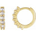 Ladies Rose-Cut Natural Diamond 12.2 mm Hoop Earring (Vs1-Si1, Ghi) — 14K Yellow Gold