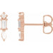 Ladies Natural Diamond Bar Earrings — 14K Rose Gold