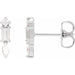Ladies Natural Diamond Bar Earrings — 14K White Gold