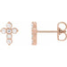 Ladies Natural Diamond Cross Earrings — 14K Rose Gold