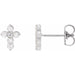 Ladies Natural Diamond Cross Earrings — 14K White Gold
