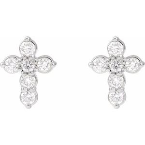 Lab-Grown Diamond Cross Earrings