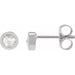 Ladies Rose-Cut Natural Diamond Stud Earrings (Vs/Si1, Ghi) — 14K White Gold