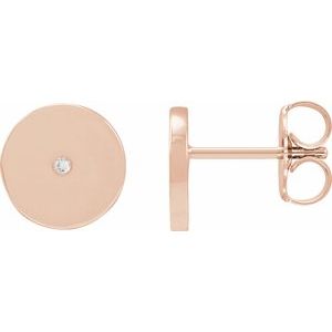 Ladies Natural Diamond New Moon Phase Earring (I1, G-H) — 14K Rose Gold