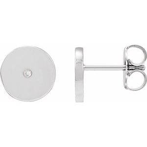 Ladies Natural Diamond New Moon Phase Earring (I1, G-H) — Sterling Silver