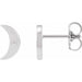 Ladies Natural Diamond Crescent Moon Phase Earring (I1, G-H) — 14K White Gold