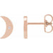 Ladies Natural Diamond Crescent Moon Phase Earring (I1, G-H) — 14K Rose Gold