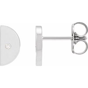 Ladies Natural Diamond Quarter Moon Phase Earring (I1, G-H) — Sterling Silver