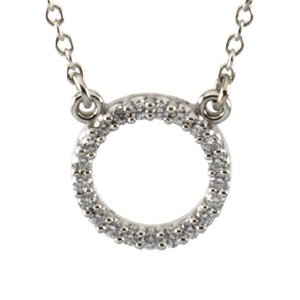 Ladies Natural Diamond Circle Necklace (SI1, G-H) — Platinum