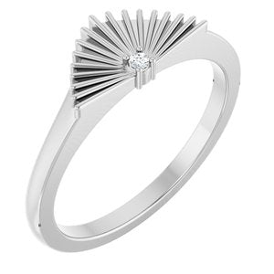 Ladies Natural Diamond Fan Ring (SI2-SI3, G-H) — Platinum