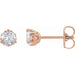 Ladies Natural Diamond Fleur-de-Lis Earrings (I1, G-H) — 14K Rose Gold