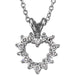 Ladies Natural Diamond Heart Pendant — Platinum