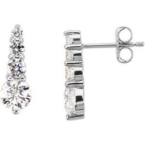 Ladies Natural Diamond Journey Earrings — Platinum
