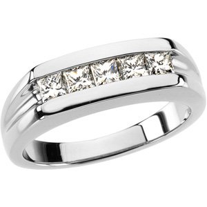 Ladies Natural Diamond Five-Stone Ring (SI1, G-H) — Platinum