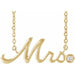 Ladies Natural Diamond "Mrs" Necklace (I1, G-H) — 14K Yellow Gold