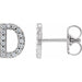 Ladies Natural Diamond Initial D Earring (Si2-Si3, G-H) — Platinum