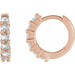 Ladies Rose-Cut Natural Diamond 12.2 mm Hoop Earring (Vs1-Si1, Ghi) — 14K Rose Gold