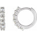 Ladies Rose-Cut Natural Diamond 12.2 mm Hoop Earring (Vs1-Si1, Ghi) — Sterling Silver