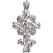 Ladies Natural Diamond Floral-Inspired Cross Pendant — 14K White Gold