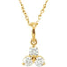 Ladies Diamond Three-Stone Necklace (I1, G-H) — 14K Yellow Gold