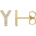 Ladies Natural Diamond Initial Y Earring (I1, G-H) — 14K Yellow Gold