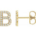 Ladies Natural Diamond Initial B Earring (I1, G-H) — 14K Yellow Gold