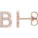 Ladies Natural Diamond Initial B Earring (I1, G-H) — 14K Rose Gold