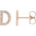 Ladies Natural Diamond Initial D Earring (I1, G-H) — 14K Rose Gold