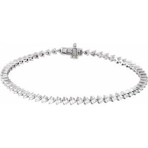 Ladies Natural Diamond 7 1/ Line Bracelet (I1, G-H) — 14K White Gold