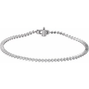 Ladies Natural Diamond 7 1/ Line Bracelet (I1, G-H) — 14K White Gold