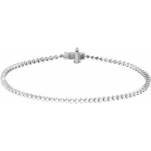 Ladies Natural Diamond 7 1/ Line Bracelet (I1, G-H) — 14K White Gold