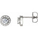 Ladies Natural Diamond Halo-Style Earrings — Platinum