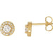 Lab-Grown Diamond Round 4-Prong Halo-Style Earrings - Style 28308