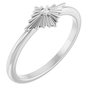 Ladies Natural Diamond Star Ring (I1, G-H) — Sterling Silver