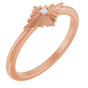 Ladies Natural Diamond Star Ring (I1, G-H) — 14K Rose Gold