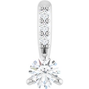 Ladies Natural Diamond Pendant (Si2-Si3, G-H) — Platinum