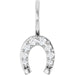 Ladies Natural Diamond Horseshoe Charm/Pendant (Si2-Si3, G-H) — Platinum