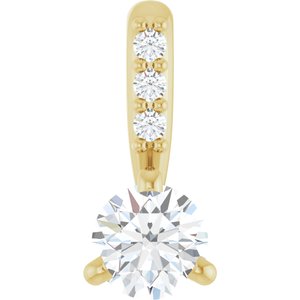 Ladies Natural Diamond Pendant (I1, G-H) — 14K Yellow Gold