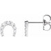 Ladies Natural Diamond Horseshoe Earrings — Sterling Silver
