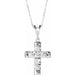 Ladies Natural Diamond French-Set Cross Necklace (I1, G-H) — Sterling Silver