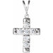 Ladies Natural Diamond French-Set Cross Pendant (Si2-Si3, G-H) — Platinum