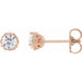 Ladies Natural Diamond Vintage-Inspired Earrings (I1, G-H) — 14K Rose Gold