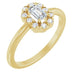 Ladies Natural White Sapphire Natural Diamond French-Set Halo-Style Ring (I1, G-H) — 14K Yellow Gold