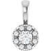 Ladies Natural Diamond Halo-Style Pendant (I1, G-H) — Sterling Silver